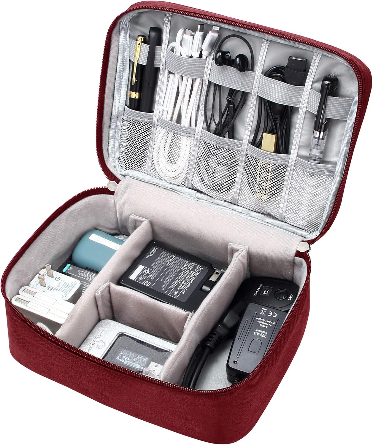 VOCUS Electronics Organizer Travel Cable Organizer Bag for Electronics Accessories, Portable Tech Carring Large Storage Case for Charger, Cord, Power Bank, Hardware