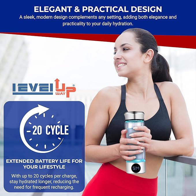 2026 New Hydrogen Generator Water Bottle SPE PEM Technology Water Ionizer (Classic, Silver - LED)