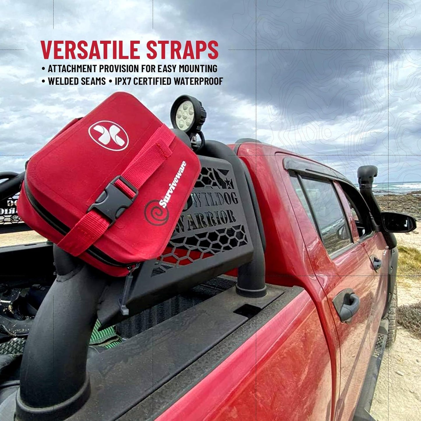 Surviveware Waterproof Premium Survival First Aid Kit - Survival Emergency Preparedness for Travel Camping Gear, Survival Kit and Outdoor Emergencies - Survival Kit - FSA, HSA Eligible 184 Pcs