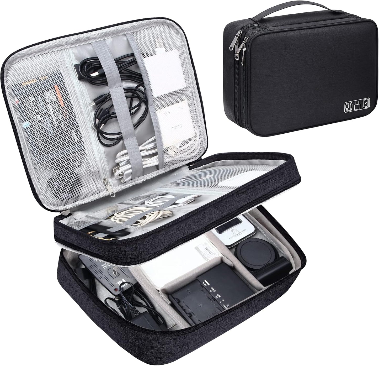 CILLA Electronics Organizer Travel, Travel Cord Organizer Case, Compact Electronics Accessories Bag for Cable, Cord, Charger, Phone