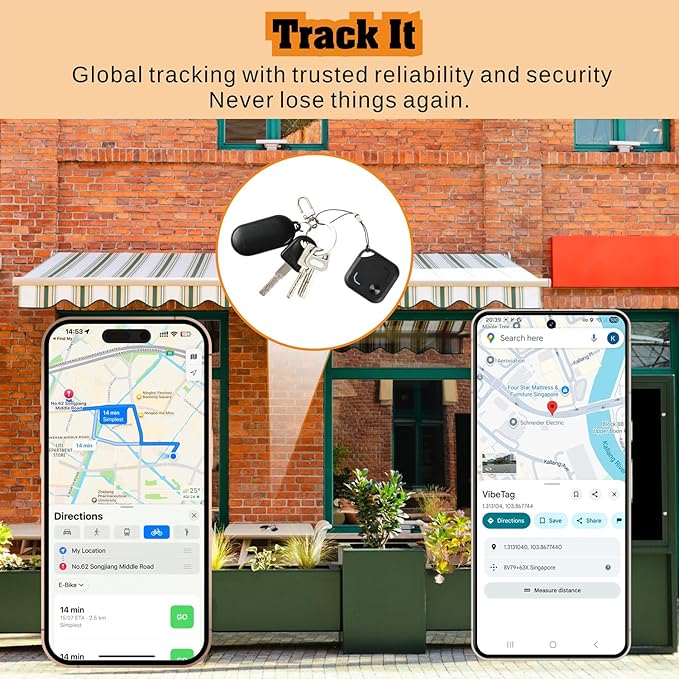 2026 New Android Air Tracker Tags-4 Pack for Both iOS & Android Phones, Dual System Bluetooth Tracker Compatible with Apple Find My (iOS) & Google Find Hub (Android) Device for Luggage, Keys, Backpack