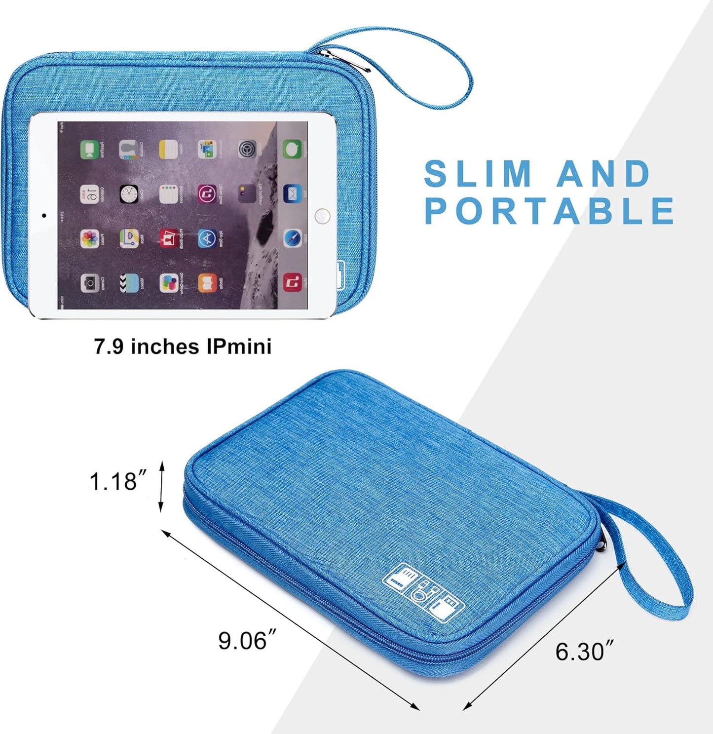 CILLA Travel Cord Organizer Case, Portable Waterproof Storage Bag for Charger, Cord, USB, Power Bank, Earphone, SD Card, Travel Essentials