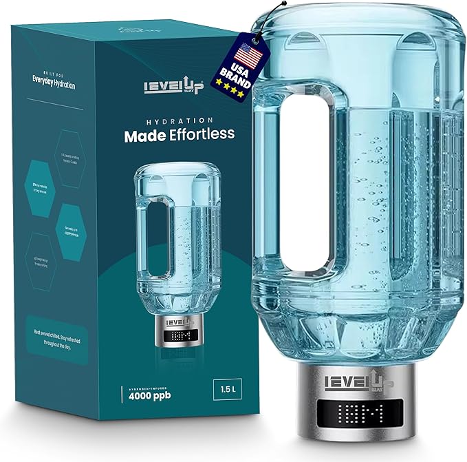 2026 New Hydrogen Water Bottle Jug – Portable Hydrogen Water Generator with Digital Display – Up to 4000PPB - 51oz Capacity – Premium Hydration Solution for Home, Office & Gym