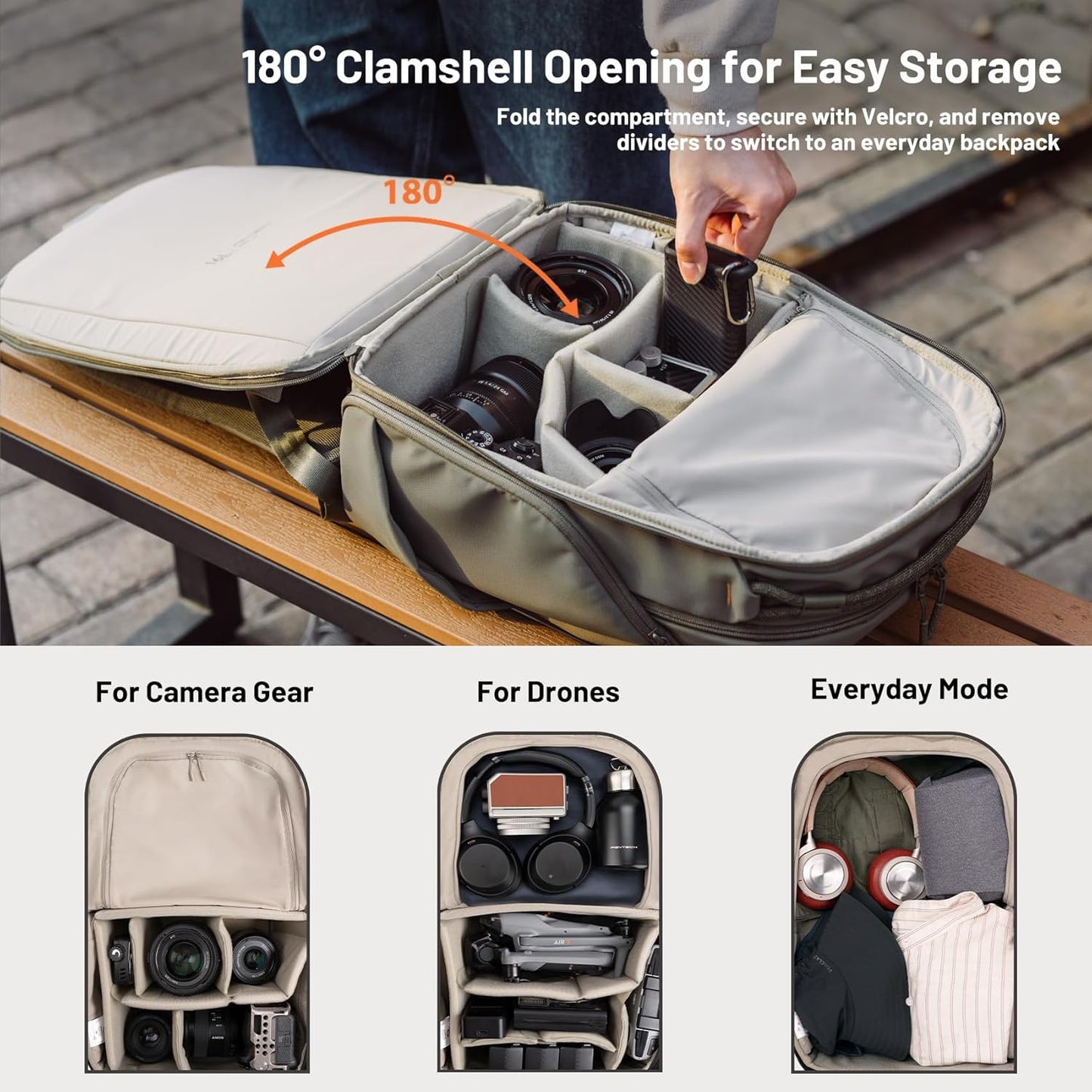 PGYTECH OneGo Lite Camera Backpack Water-Resistant DSLR/Mirrorless Bag 22L