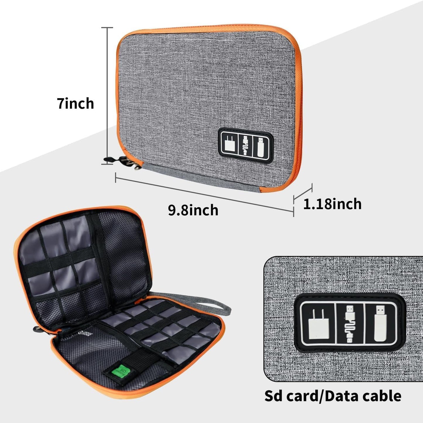 Electronics Travel Organizer,Portable Waterproof Electronic Travel Storage Bag for Small Charging Cord Storage,Charger,SD Card etc,for Travel,Business-Blue Black