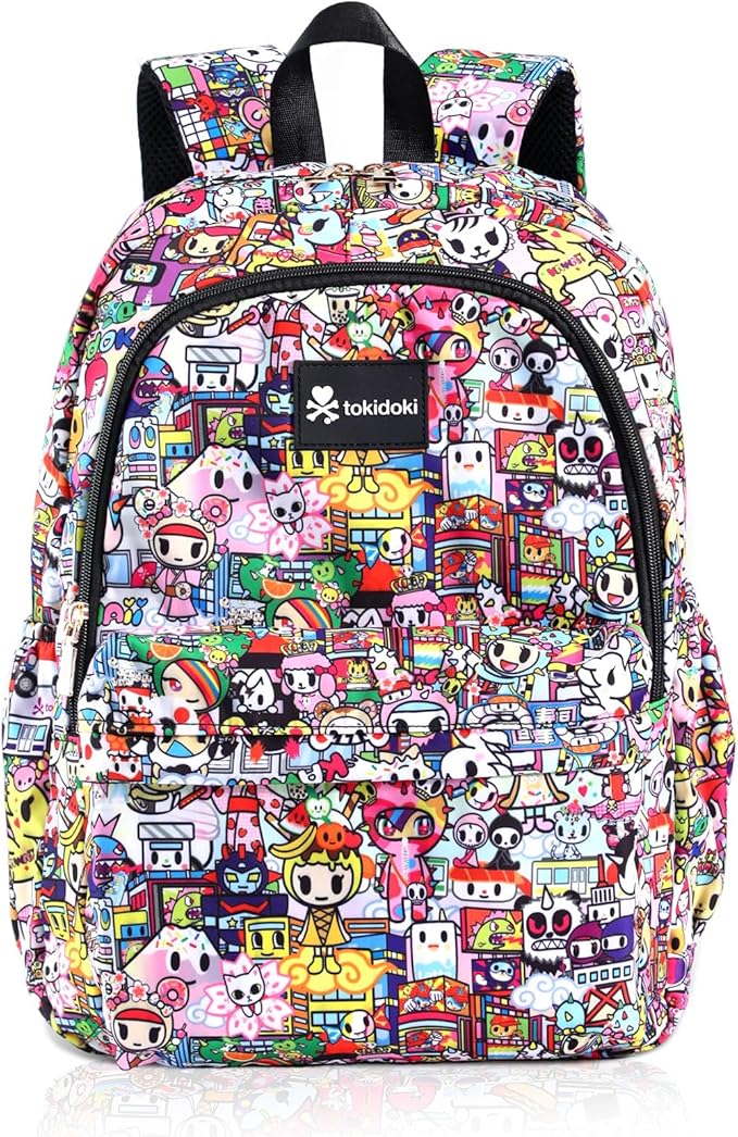 Tokidoki Unicorno Backpack Laptop Backpack for Women, Cartoon Black Backpack Large Carry on Backpack College Bookbag Casual Daypack for Travel Outdoor Sports Hiking(Kawaii Metropolis)
