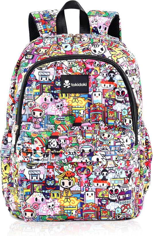 Tokidoki Unicorno Backpack Laptop Backpack for Women, Cartoon Black Backpack Large Carry on Backpack College Bookbag Casual Daypack for Travel Outdoor Sports Hiking(Kawaii Metropolis)