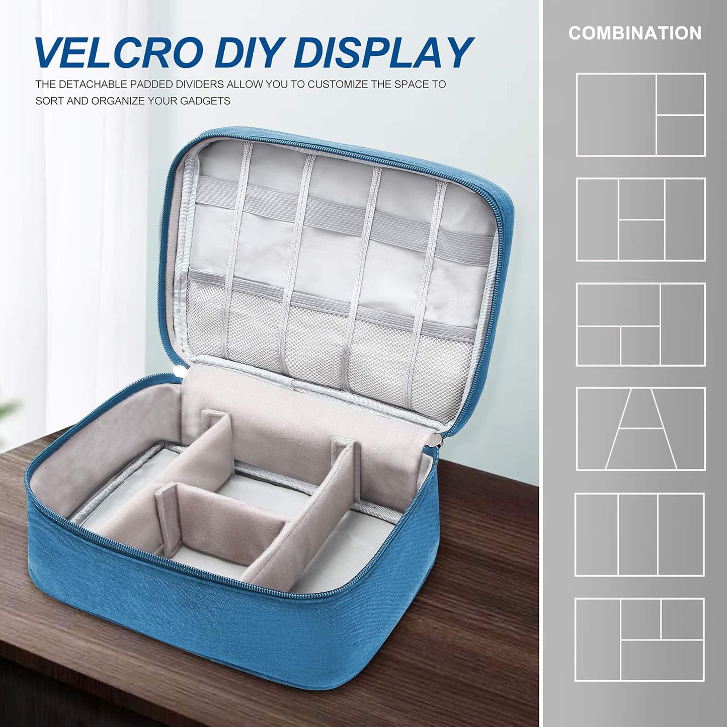 VOCUS Electronics Organizer Travel Cable Organizer Bag for Electronics Accessories, Portable Tech Carring Large Storage Case for Charger, Cord, Power Bank, Hardware