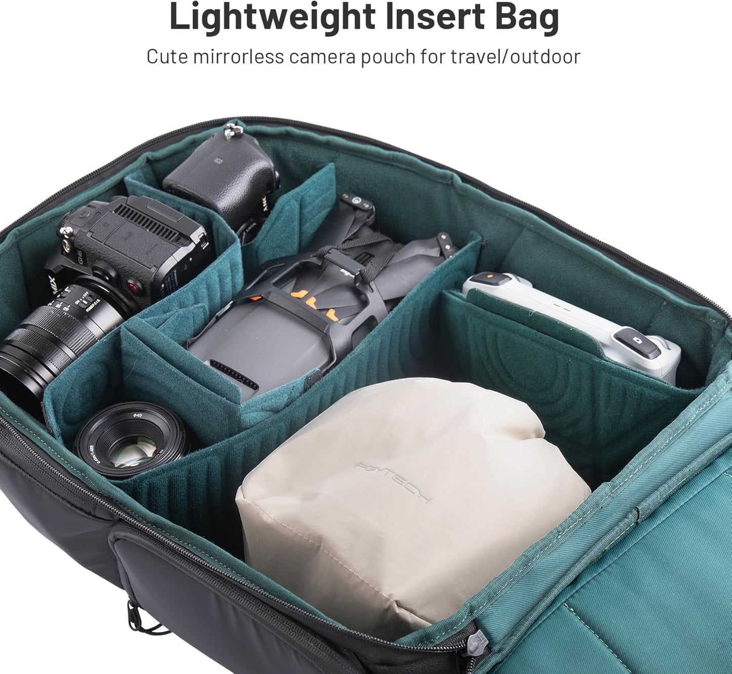 PGYTECH OneGo Small Camera Bag, Cute Drawstring Camera Pouch Handbag Compatible with Mirrorless Cameras/Nikon/Canon/Sony/Fujifilm, for Instax/Action Cameras, Yellow