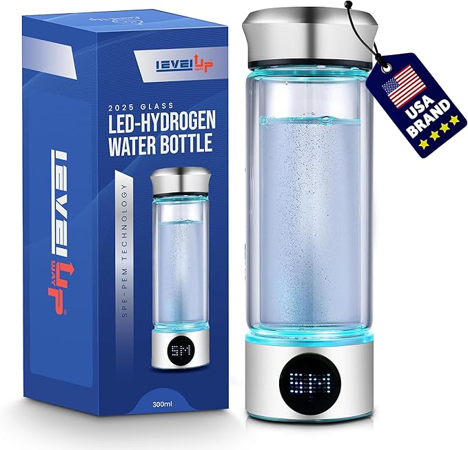 2026 New Hydrogen Generator Water Bottle SPE PEM Technology Water Ionizer (Classic, Silver - LED)