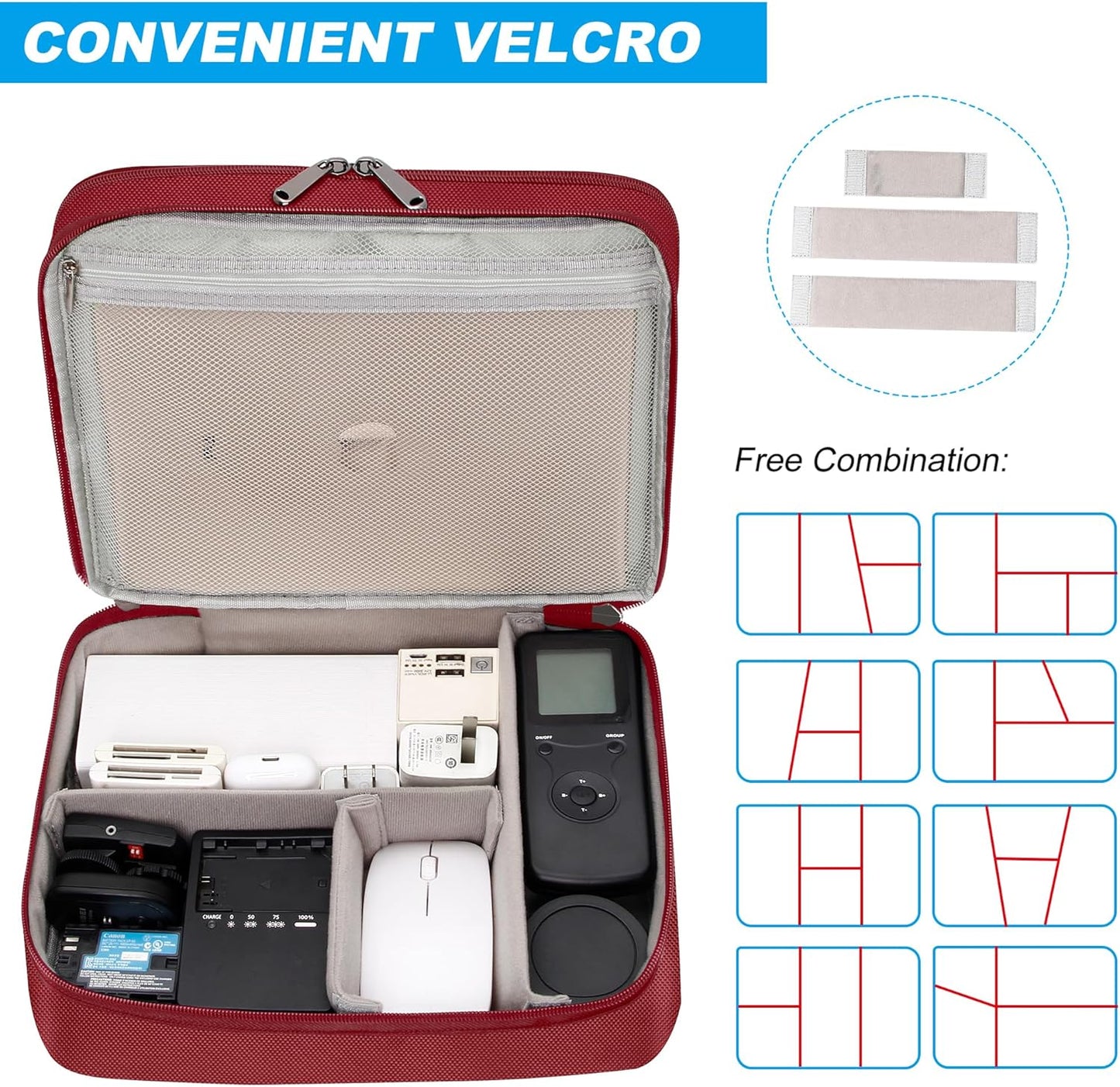 Electronic Organizer Travel Case, Travel Cord Organizer Case Portable Waterproof Cable Organizer Bag for Charger, Cord, USB, Power Bank, Earphone