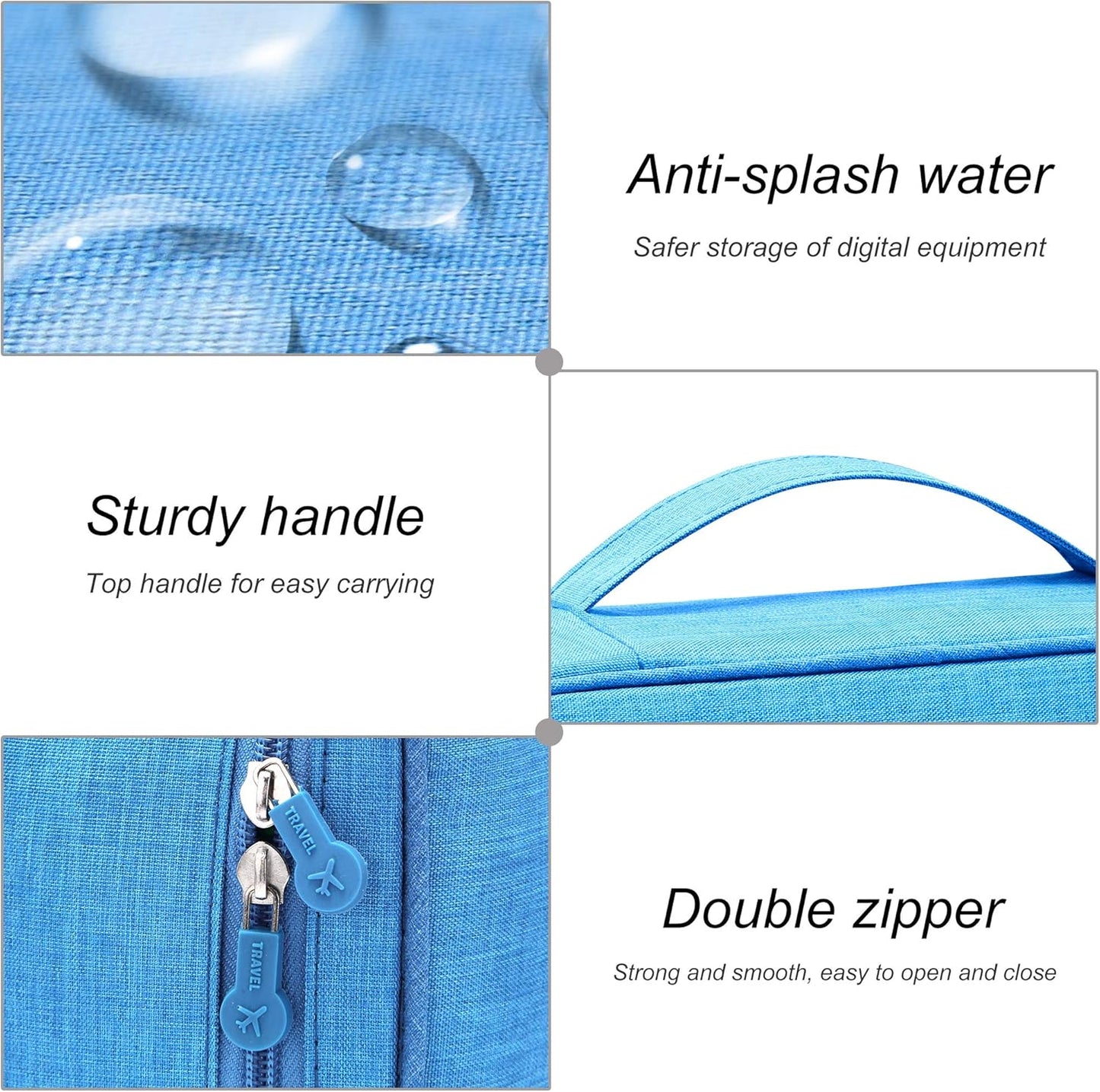 Electronics Organizer Travel Universal Cable Organizer Bag Waterproof Electronics Accessories Storage Cases for Cable, Charger, Phone, USB, SD Card, Hard Drives, Power Bank, Cords