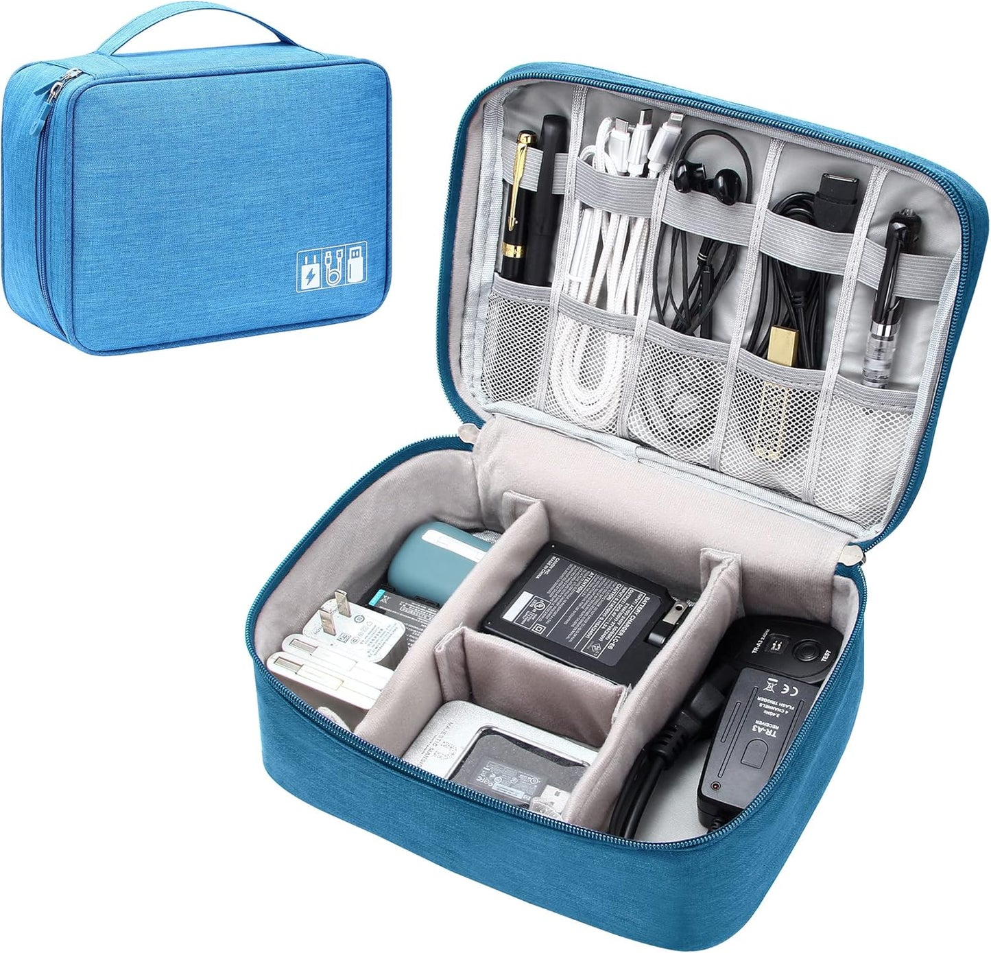 Electronics Organizer Travel Universal Cable Organizer Bag Waterproof Electronics Accessories Storage Cases for Cable, Charger, Phone, USB, SD Card, Hard Drives, Power Bank, Cords