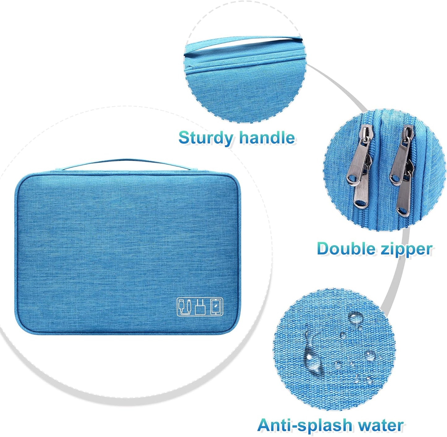 CILLA Electronics Organizer Travel, Travel Cord Organizer Case, Compact Electronics Accessories Bag for Cable, Cord, Charger, Phone