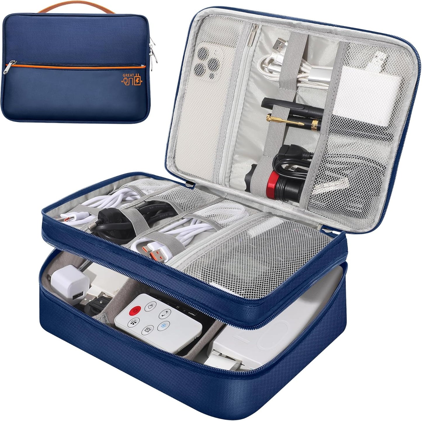 Electronic Organizer Travel Case, Travel Cord Organizer Case Portable Waterproof Cable Organizer Bag for Charger, Cord, USB, Power Bank, Earphone