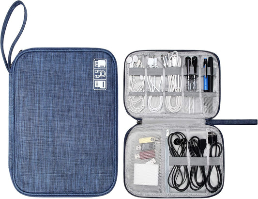 CILLA Travel Cord Organizer Case, Portable Waterproof Storage Bag for Charger, Cord, USB, Power Bank, Earphone, SD Card, Travel Essentials
