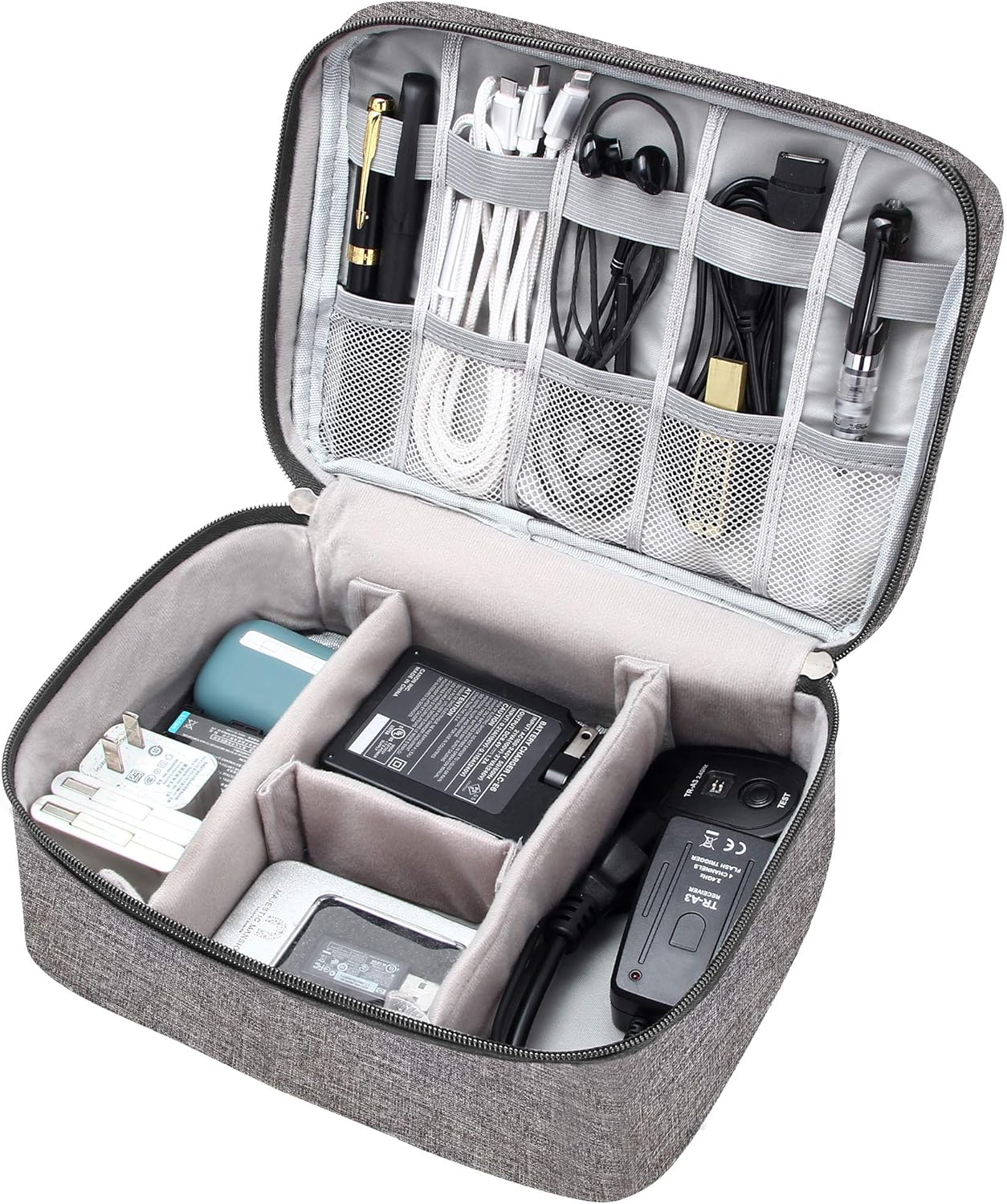 VOCUS Electronics Organizer Travel Cable Organizer Bag for Electronics Accessories, Portable Tech Carring Large Storage Case for Charger, Cord, Power Bank, Hardware